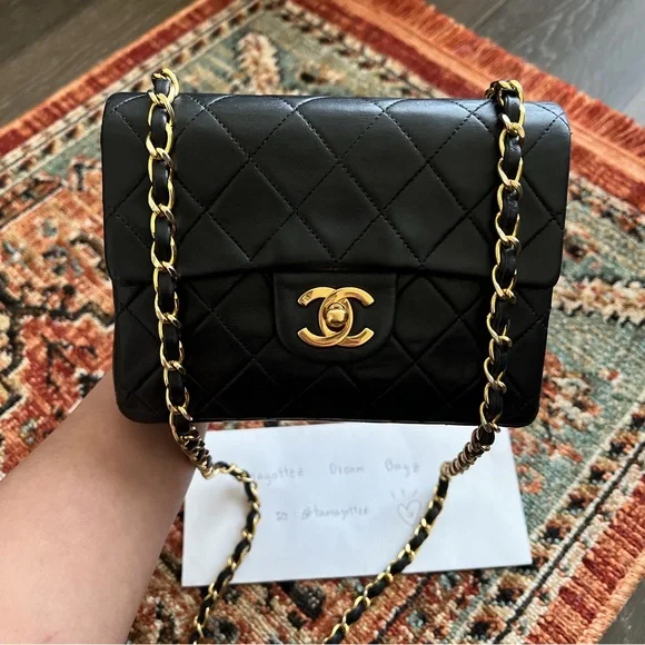 SOLD**Chanel Vintage Classic Mini Square Single Flap Bag - Picture 1 of 12